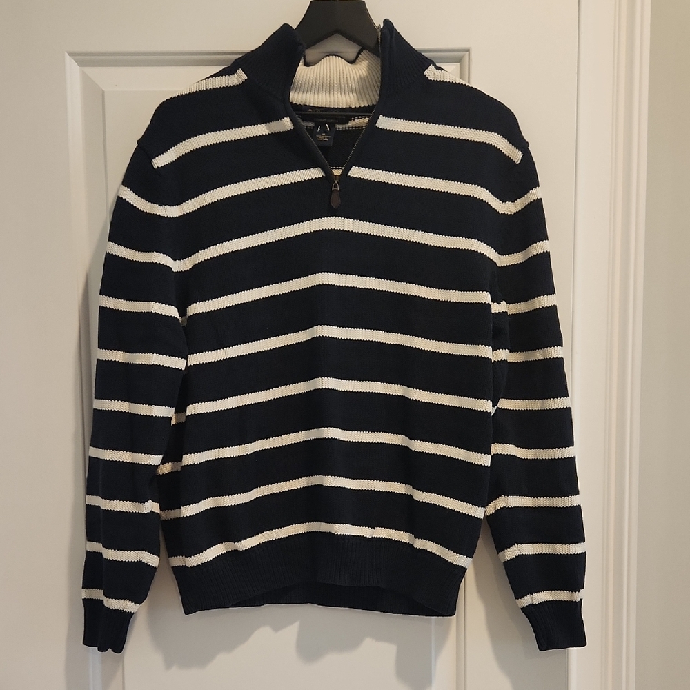 Brooks Brothers Mens Quarter Zip Knit Pullover, Medium